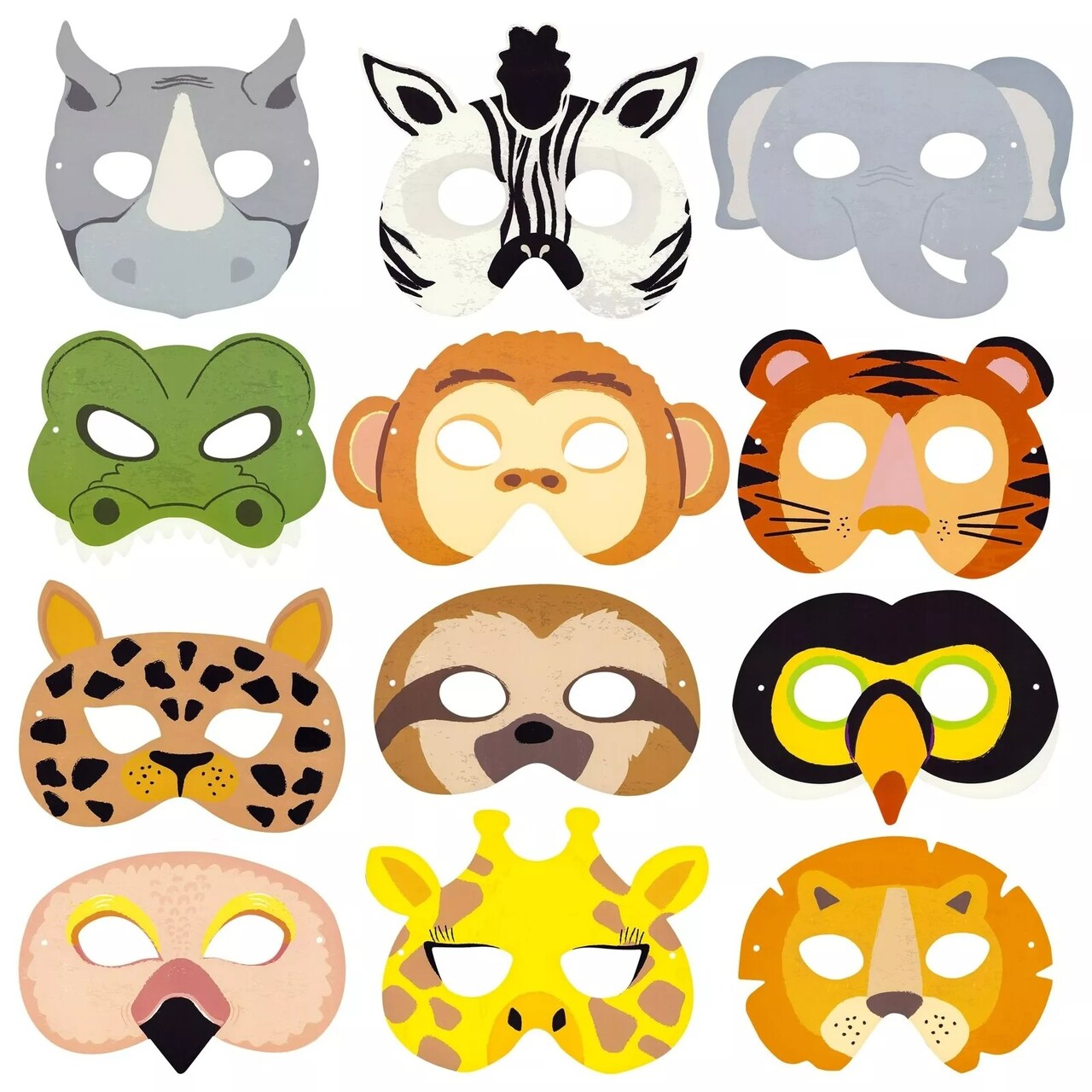24 Pack Safari Themed Birthday Photo Booth Props for Party Favors, 7 x 5 In